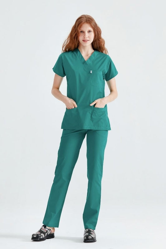 Surgical Green Elastane Medical Suit, For Women - Classic Flex Model