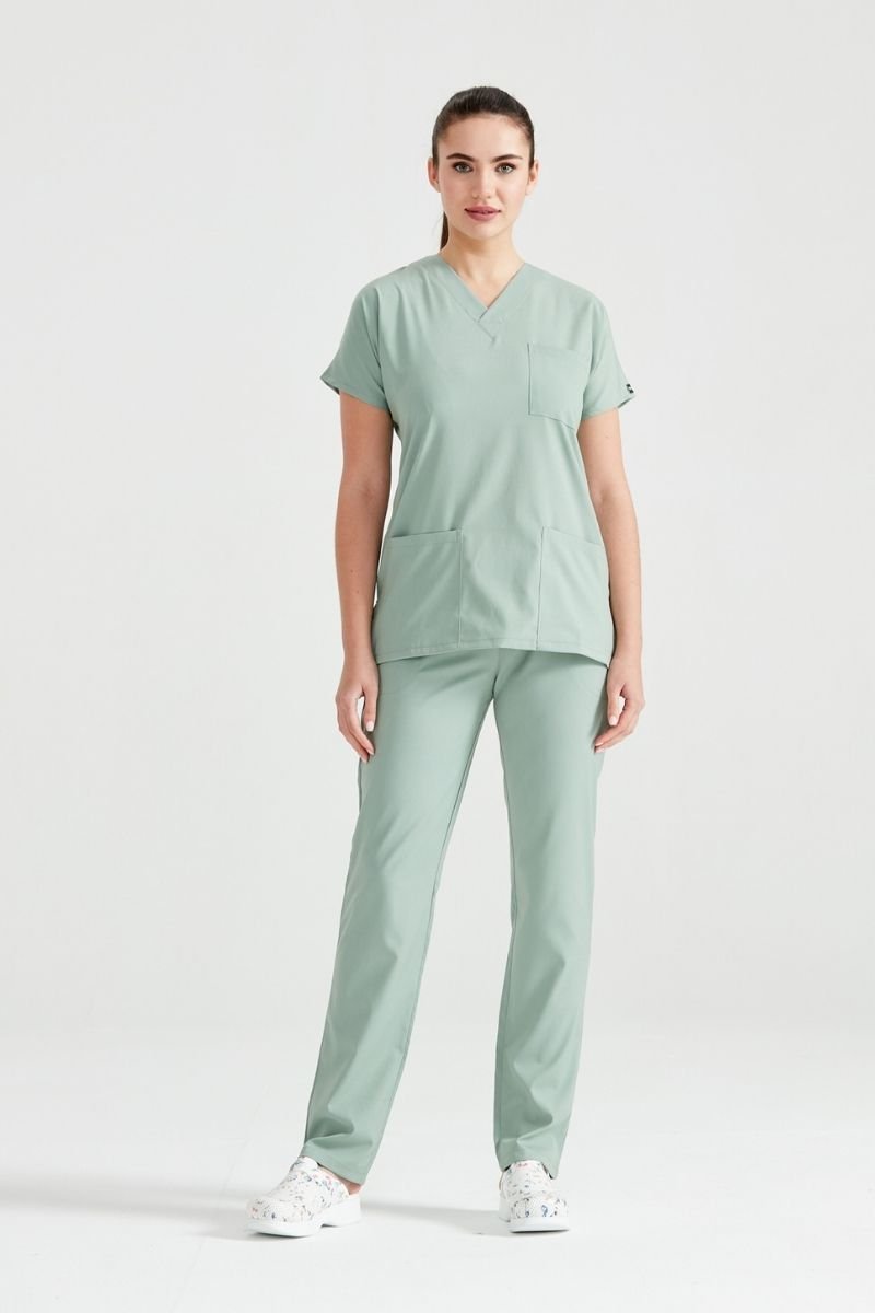 Costum Medical Elastan Verde Fistic, Unisex - Model Classic Flex