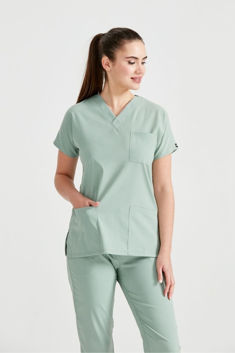 Costum Medical Elastan Verde Fistic, Unisex - Model Classic Flex