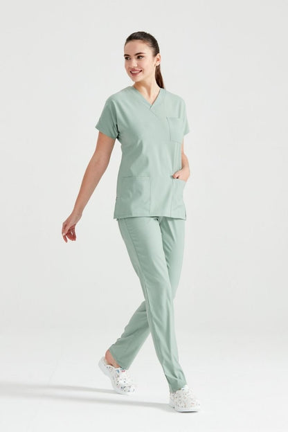 Costum Medical Elastan Verde Fistic, Unisex - Model Classic Flex