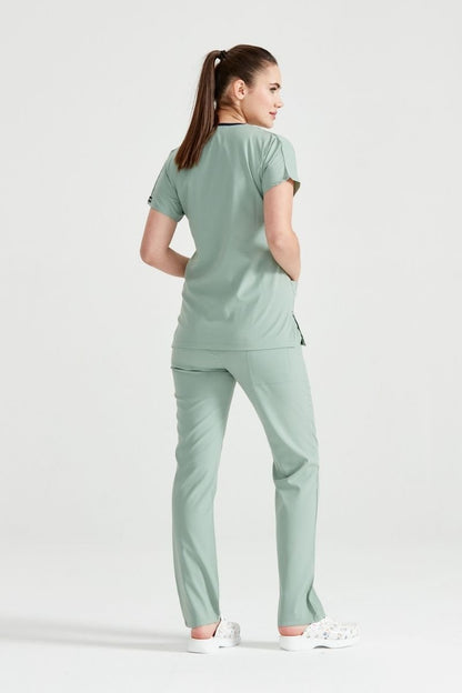 Costum Medical Elastan Verde Fistic, Unisex - Model Classic Flex