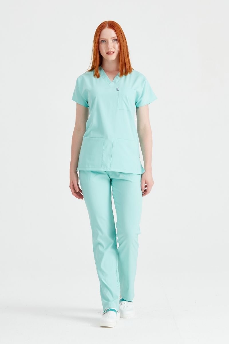Mint Green Elastane Medical Suit, For Women - Classic Flex Model