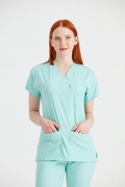Mint Green Elastane Medical Suit, For Women - Classic Flex Model