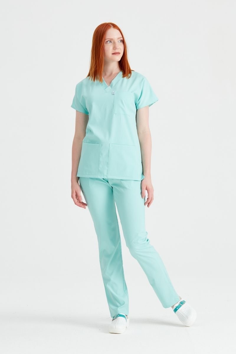 Mint Green Elastane Medical Suit, For Women - Classic Flex Model