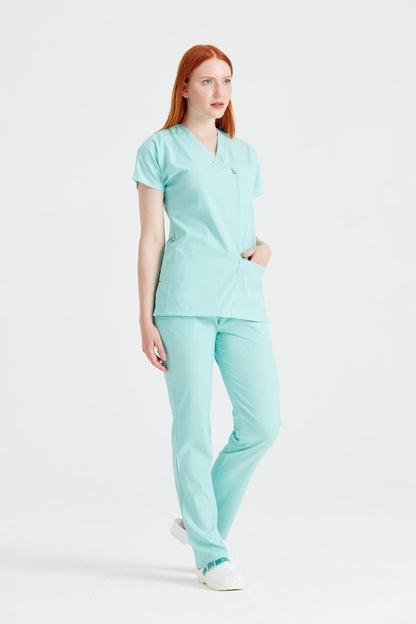 Mint Green Elastane Medical Suit, For Women - Classic Flex Model