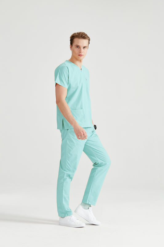 Costum Medical Elastan Verde Mint, Barbati - Model Classic Flex