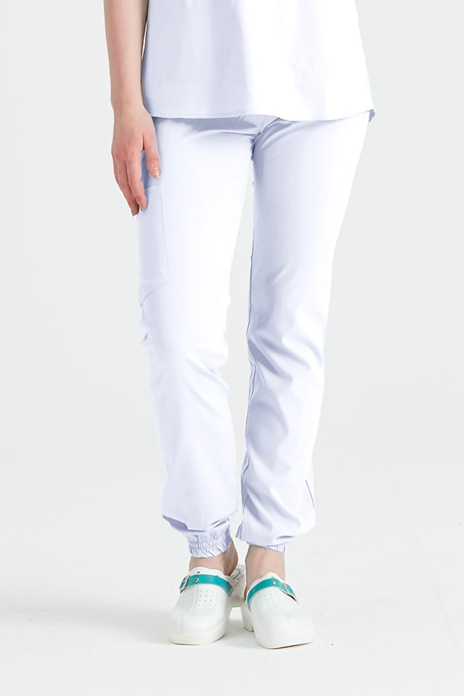 Unisex medical pants, white - Model Activity