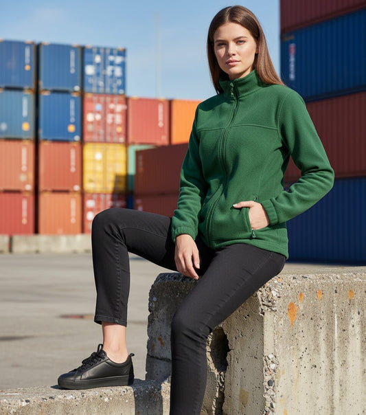 Jacheta polar cu fermoar  pentru dama verde kaki