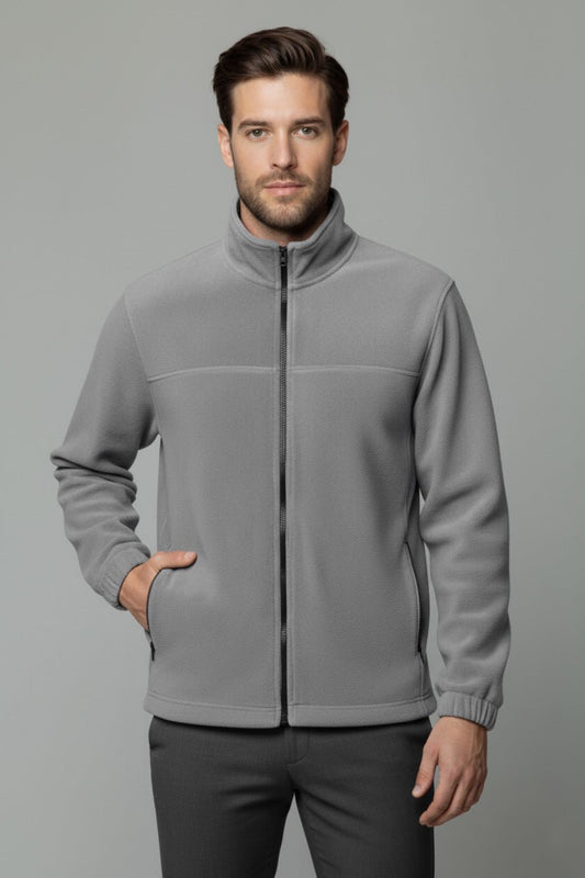 Jacheta polar cu fermoar pentru barbati gri