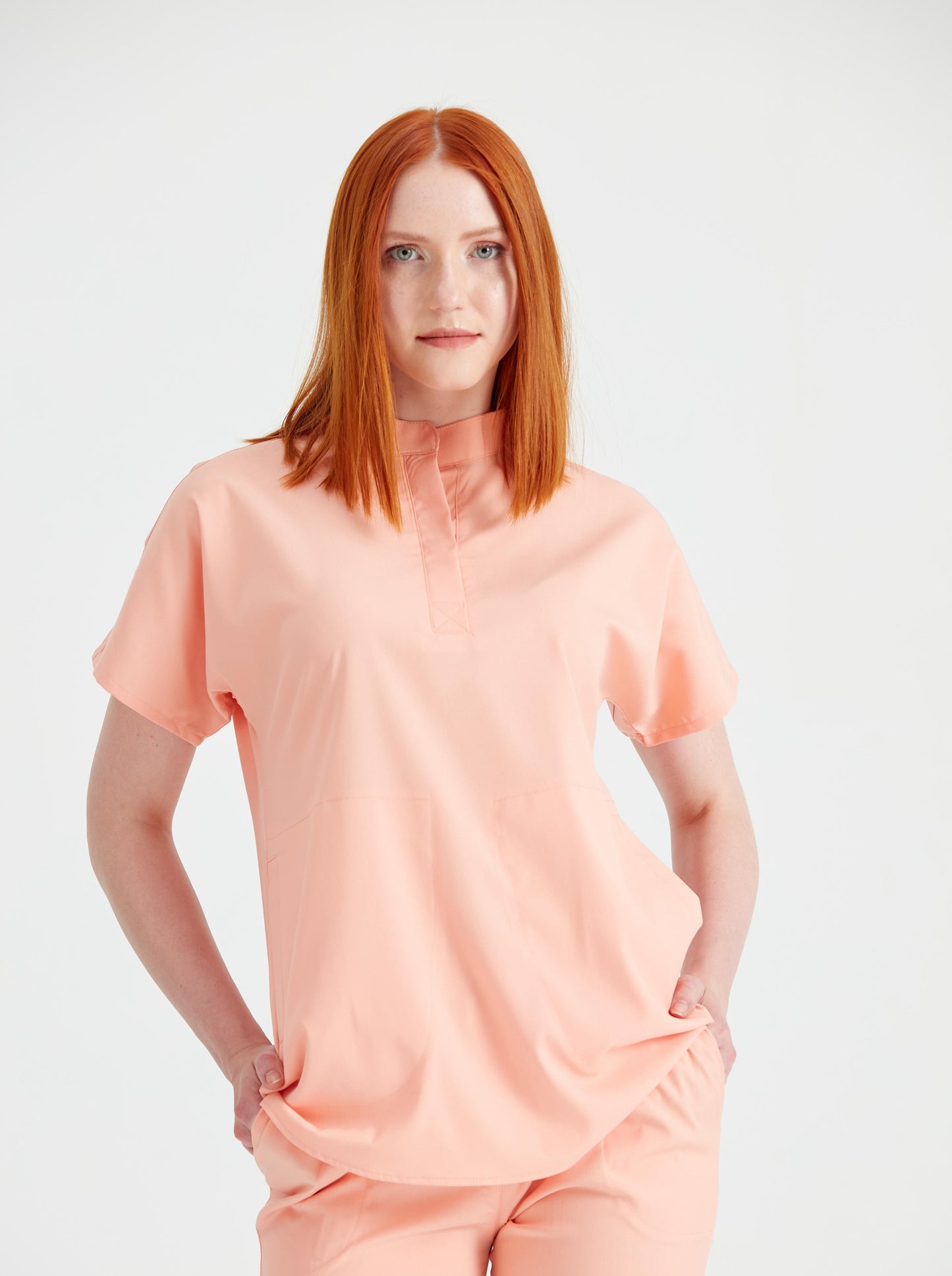 Orange Medical Suit, Unisex - Peach - Model Activity