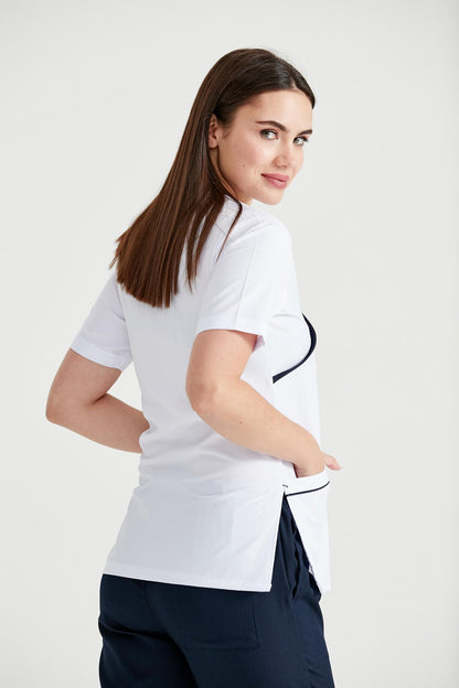 Bluza Medicala Alba, Pentru Femei - Black&White