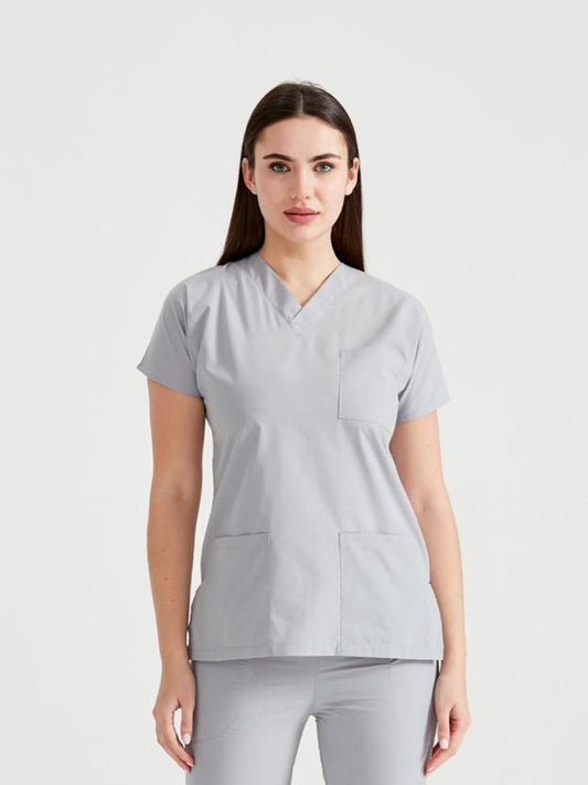 Gray Medical Suit, For Women - Light Gray - Classic Model