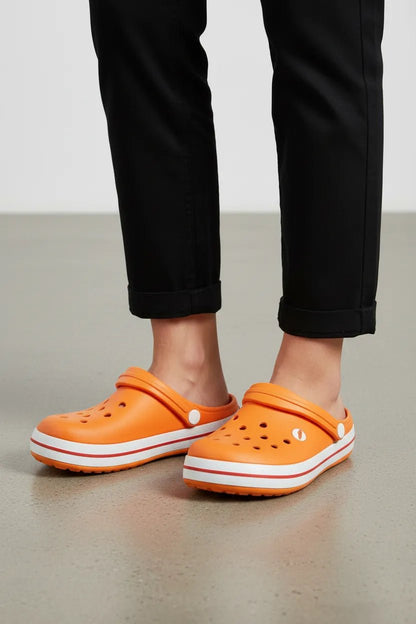 Saboti Medicali tip Crocs Ortopedic, Portocaliu, Unisex