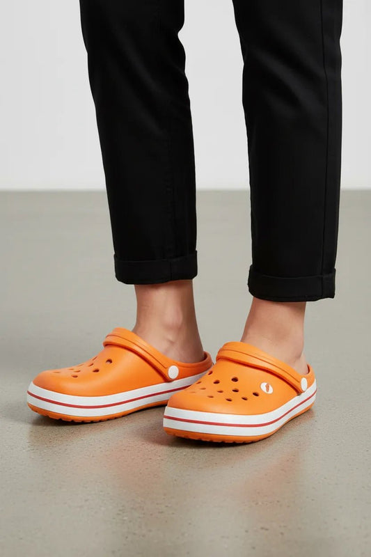 Saboti Medicali tip Crocs Ortopedic, Portocaliu, Unisex