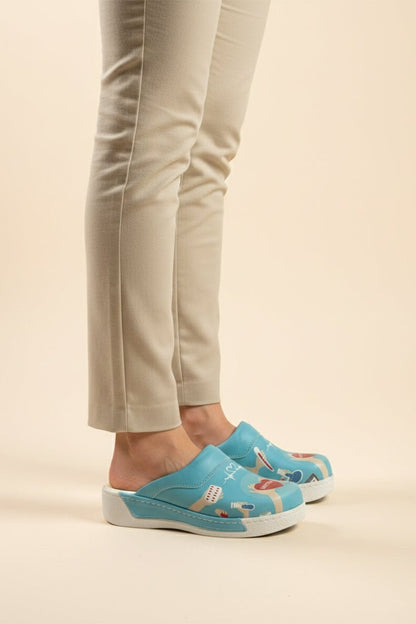 Blue orthopedic medical clogs, unisex - Dr. Cardio comfort model