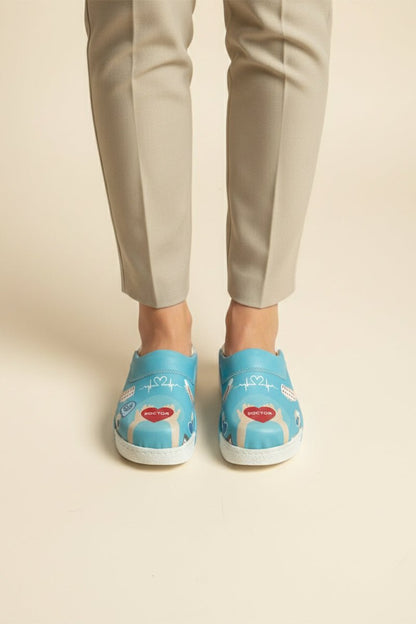 Blue orthopedic medical clogs, unisex - Dr. Cardio comfort model