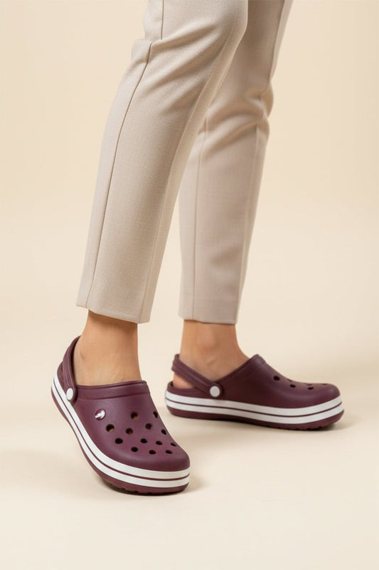 Saboti Medicali tip Crocs Ortopedici, Grena, Unisex