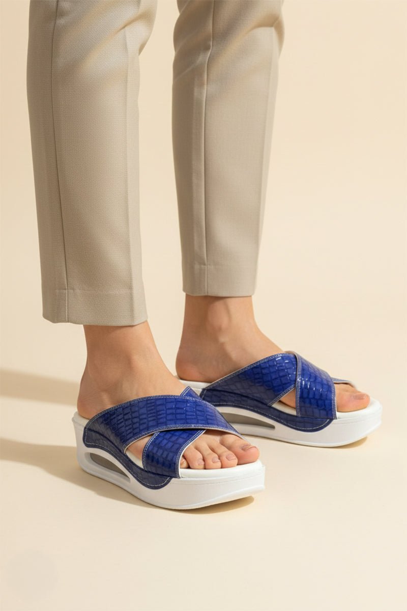 Sandale ortopedice cu barete, femei, albastru