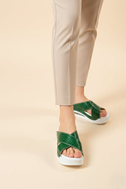 Sandale ortopedice cu barete, femei, verde