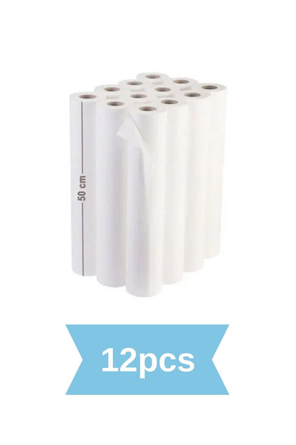 Set 12 Buc - Role Cearceaf Hartie 50cm x 50m, 2 Straturi, Perforate la 40cm