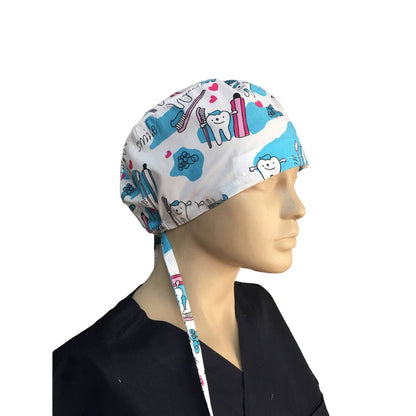 Boneta Medicala Turquoise Unisex, Imprimeu Dentist
