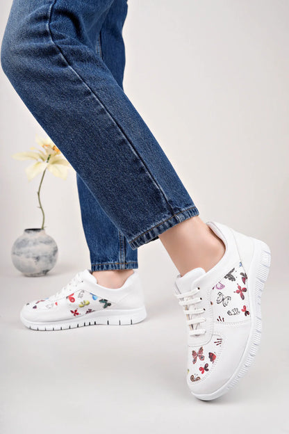 Women's sneakers, model White Butterflies