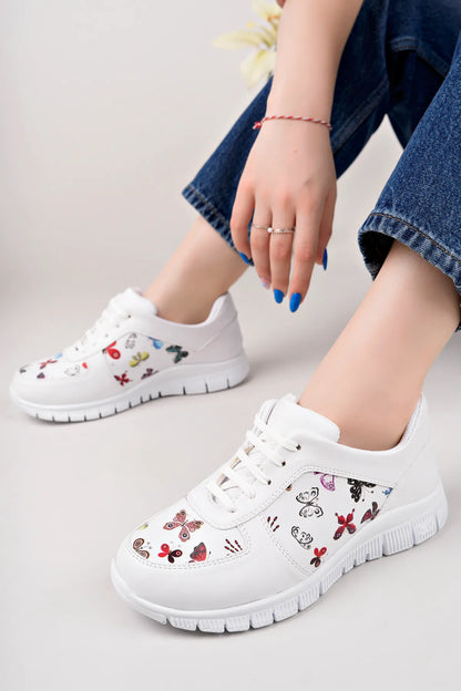 Women's sneakers, model White Butterflies