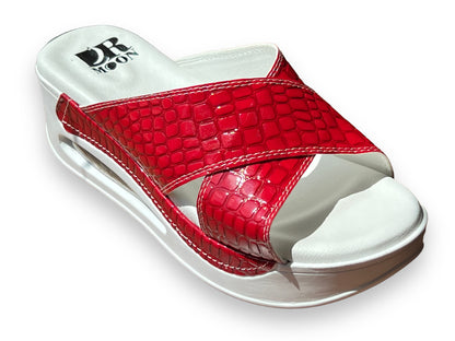 Orthopedic slippers, unisex, red