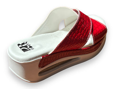 Orthopedic slippers, unisex, red