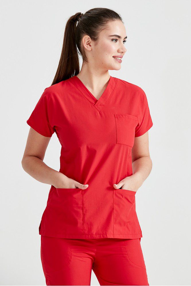 Red Medical Suit, For Women - Classic Model