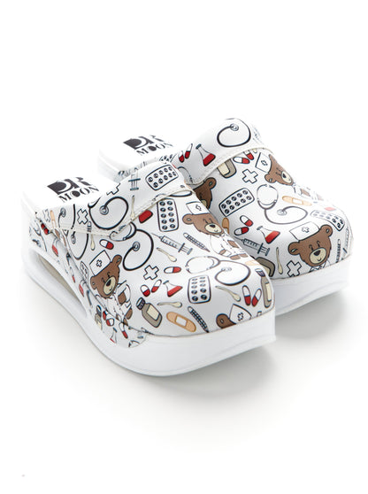 White orthopedic medical clogs, unisex - Model Airmax Teddy Light Grey