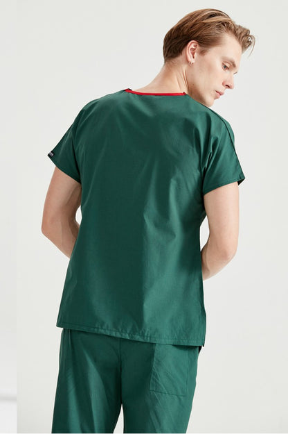 Costum Medical Verde Kaki, Pentru Barbati - Khaki - Model Classic