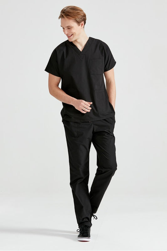 Black Medical Suit, For Men - Black - Classic Model