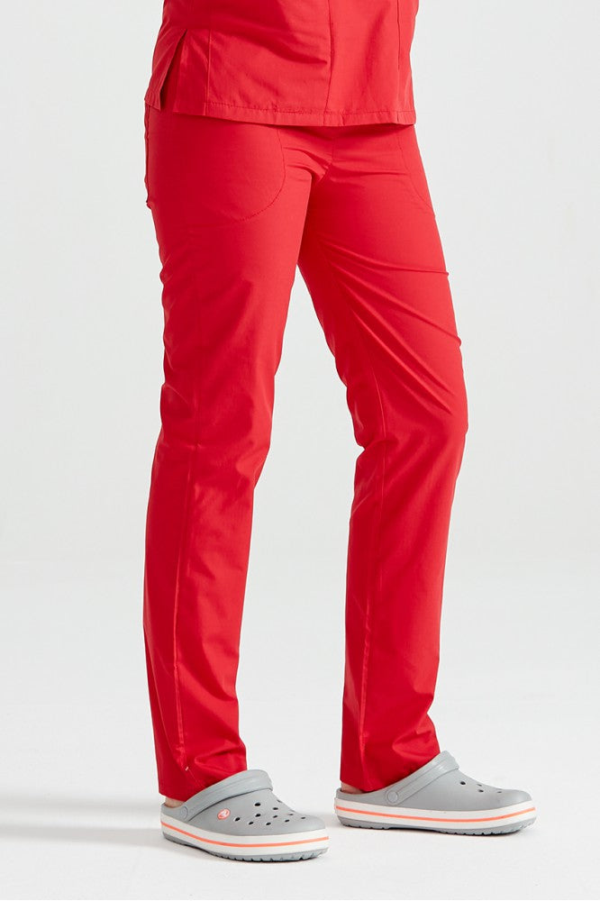 Pantaloni medicali rosii, unisex - Red