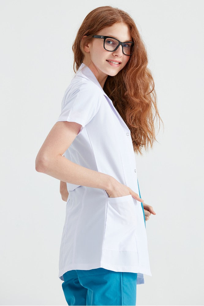 Short Medical Gown, White, For Women - Model Dr. Rever Summer
