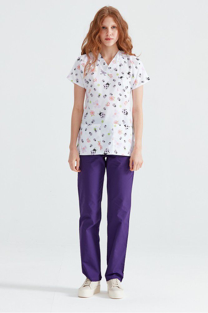 Medical Blouse with Print, For Women - Model Lila Buby