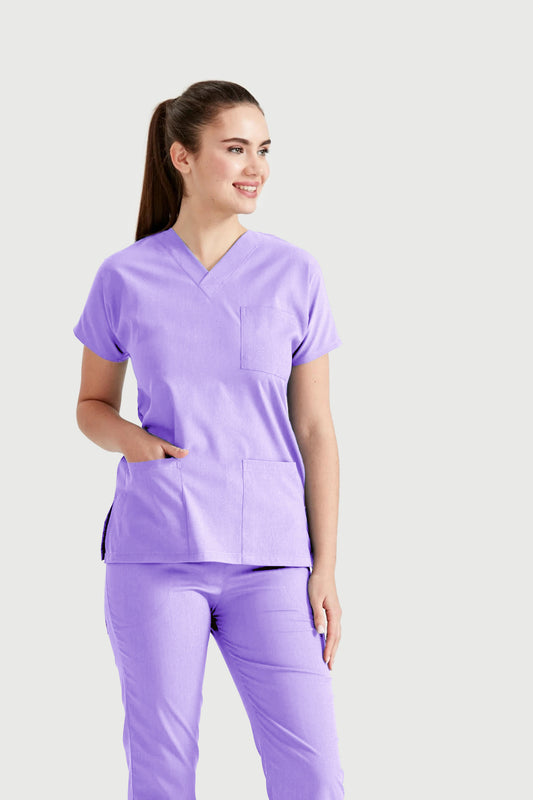 Costum Medical Elastan Lila, Pentru Femei - Model Classic Flex